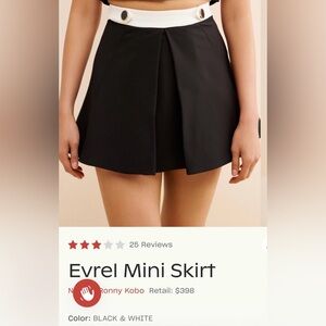Evrel Black & White Mini Skirt - Size Large